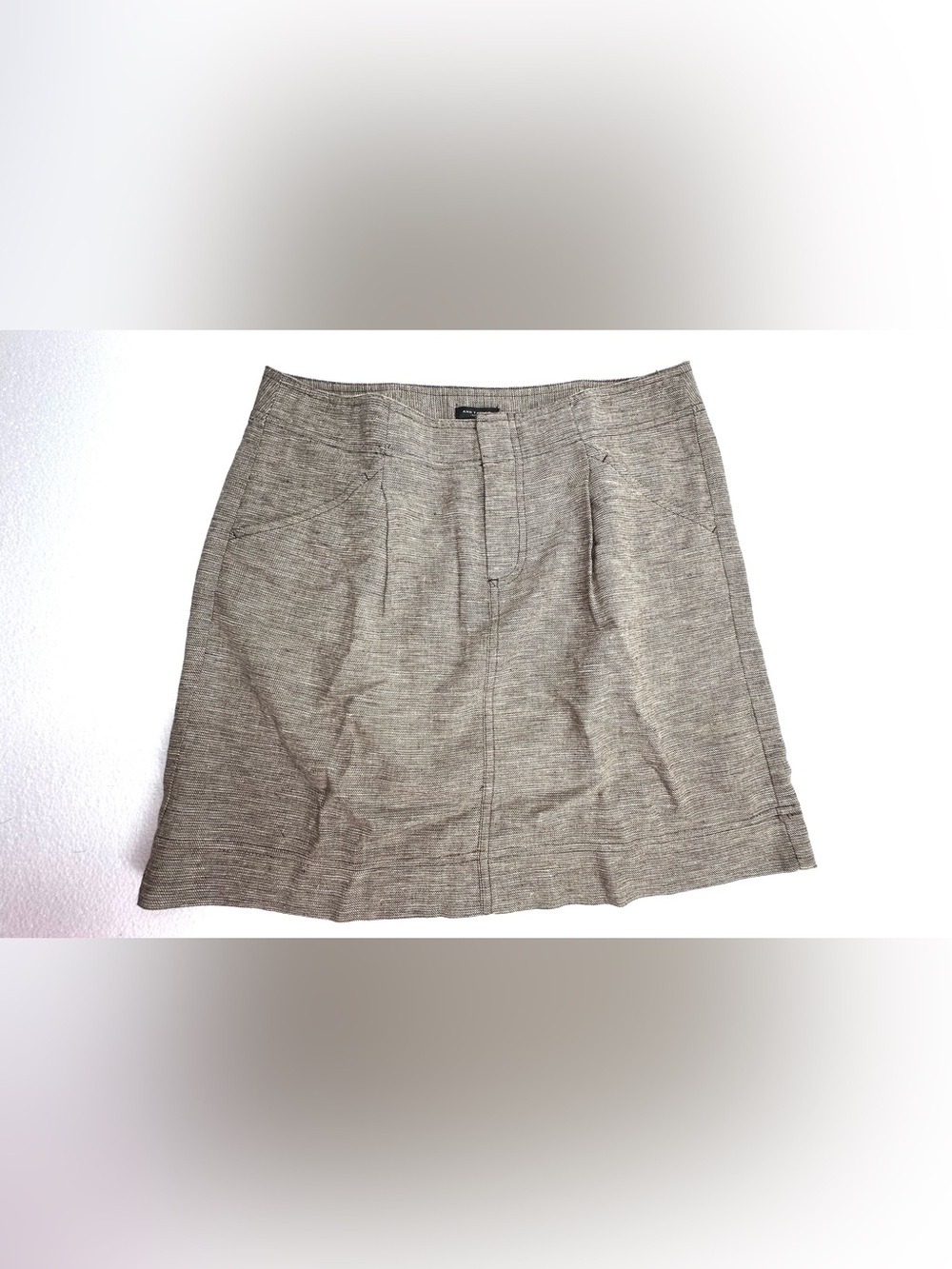 Ann Taylor Woven Linen Cotton Blend Mini Skirt 4